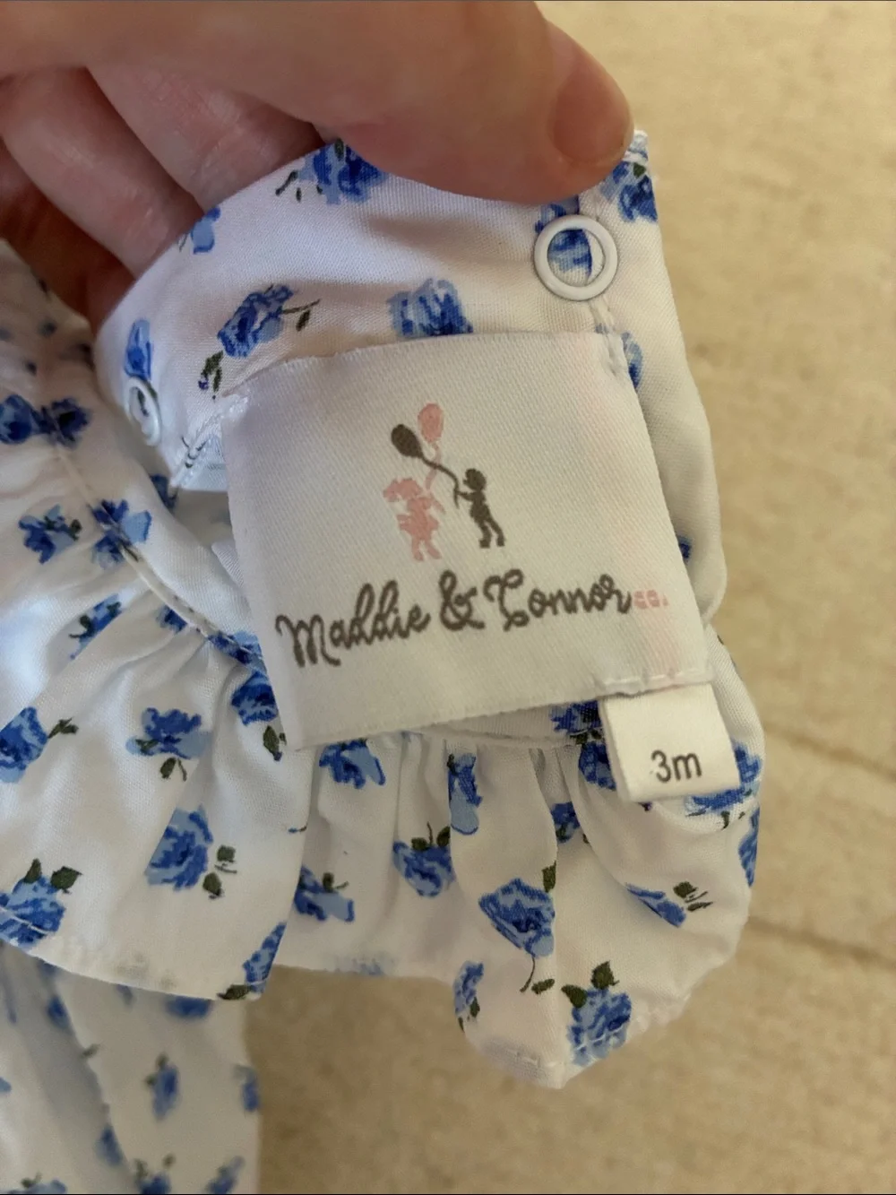 Blue Floral Smocked bubble